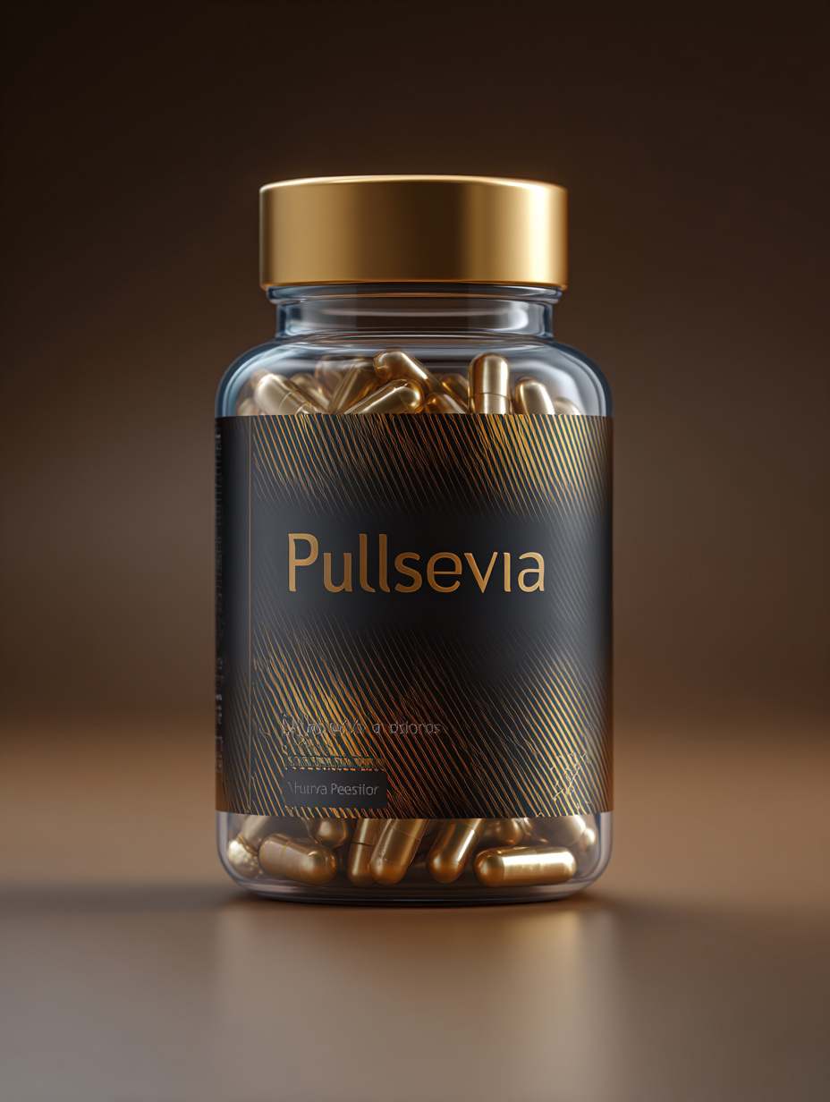 Pullsevia természetes vérnyomás támogató termék csomagolása semleges háttérrel, zöld színű dobozban, 60 kapszula tartalmú